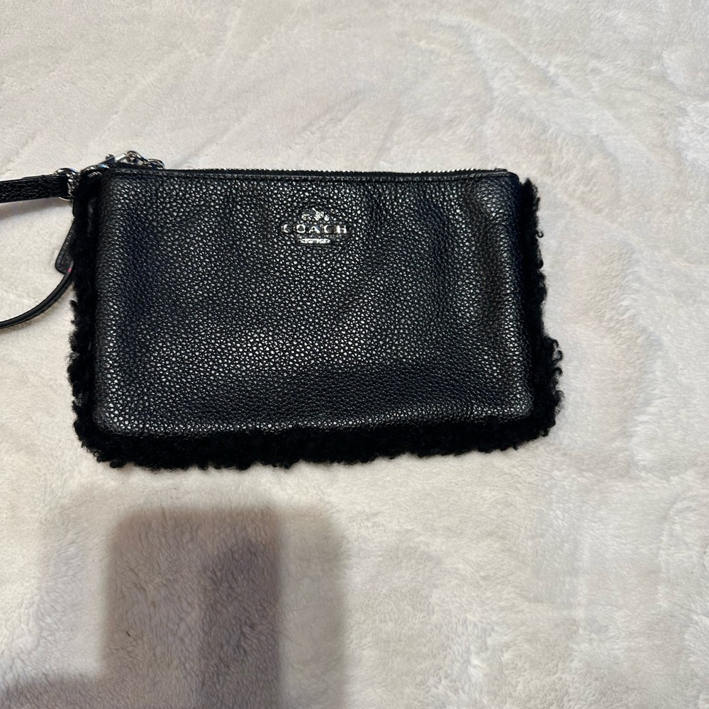 Coach Black Textured Wristlet